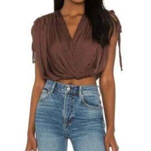 Free People Rachel Silky Satin Crop Top